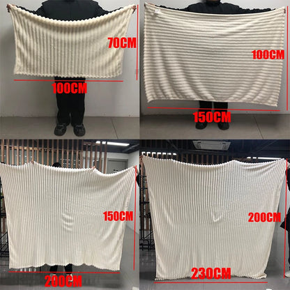 Light luxury Solid Color Multifunctional Rabbit Velvet Blanket