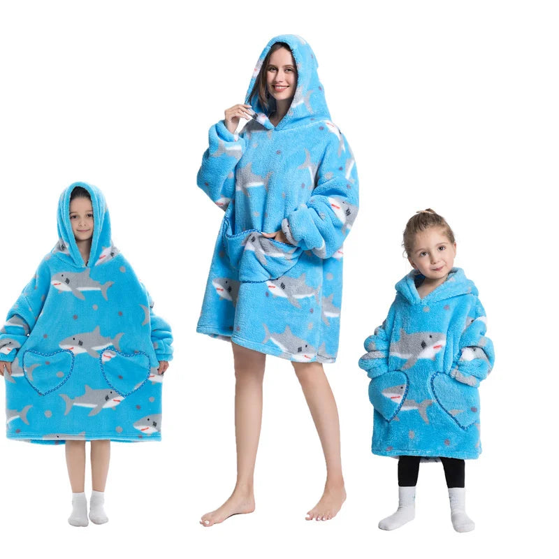 🦥 The Snuggly Sloth™ Oversized Blanket Hoodies for the Whole Family – Ultra-Soft Wearable Blankets in All Sizes for Kids, Teens & Adult