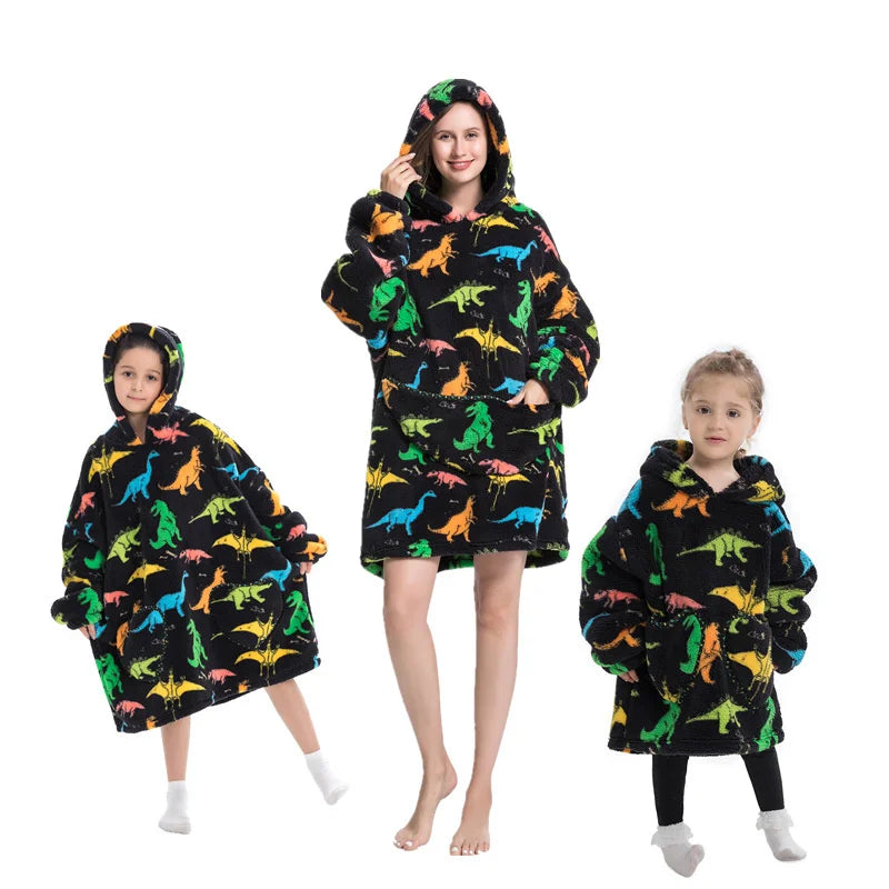 🦥 The Snuggly Sloth™ Oversized Blanket Hoodies for the Whole Family – Ultra-Soft Wearable Blankets in All Sizes for Kids, Teens & Adult