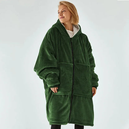 🦥 The Snuggly Sloth™ Zippered Blanket Hoodie – Cozy Meets Convenience
