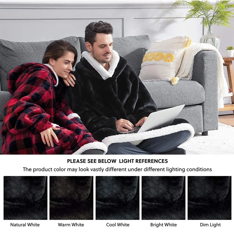 🦥 The Snuggly Sloth™ Hoodie Blanket Unisex Oversized Fleece Hoodie For Men & Women