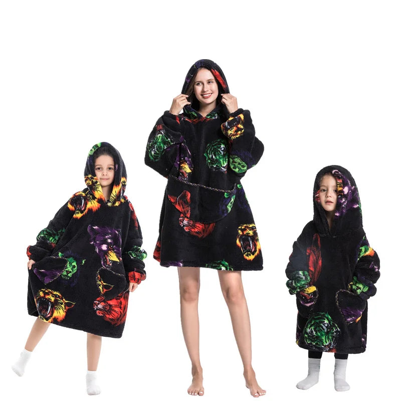 🦥 The Snuggly Sloth™ Oversized Blanket Hoodies for the Whole Family – Ultra-Soft Wearable Blankets in All Sizes for Kids, Teens & Adult