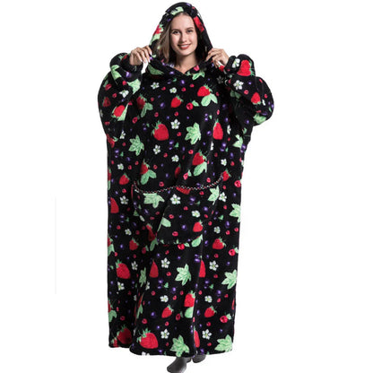 🦥 The Snuggly Sloth™ Oversized Hoodie Blanket Sweatshirt – Long-Length Wearable Blanket for Cozy Winter Days & Nights