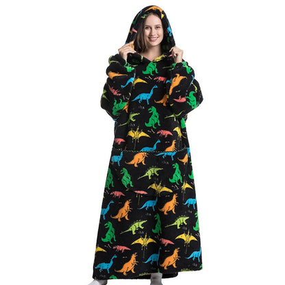 🦥 The Snuggly Sloth™ Oversized Hoodie Blanket Sweatshirt – Long-Length Wearable Blanket for Cozy Winter Days & Nights