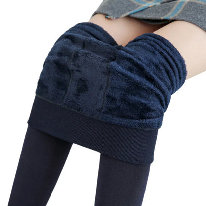 Winter Velvet Leggings for Women – High-Waist, Stretchy & Ultra-Warm Solid Color Fleece-Lined Leggings